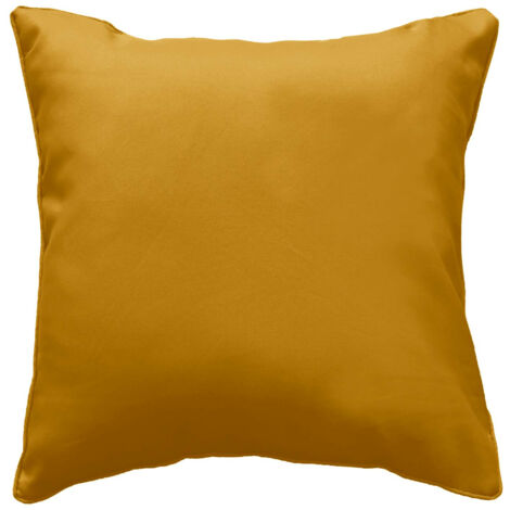 Coussin Déco 40x40 cm – Polyester Uni – Déhoussable – Ocre lumineux (1/3)