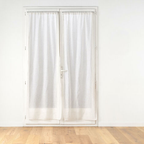 PAIRE DROITE PASSE TRINGLE 2 x 70 x 240 CM EFFET LIN TISSE NORINE