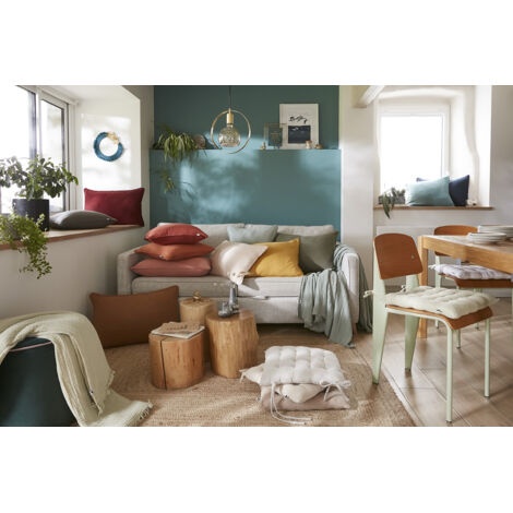 Coussin De Chaise Assise Matelassée 40 X 40 Cm Gaia Bleu Marine - Coussin de chaise - Galette