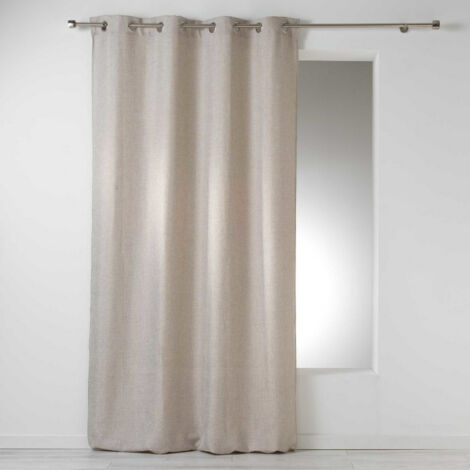 Douceur D'Intérieur – Rideau occultant 100% polyester beige – Dimensions 140 x 260 cm – 8 œillets métalliques – Lavable à 30°