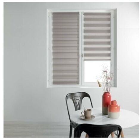 Store enrouleur jour et nuit 60 x 180 cm polyester daynight Taupe (1/3)