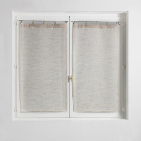 Paire droite anneaux 2 x 60 x 160 cm voile tisse milza Beige