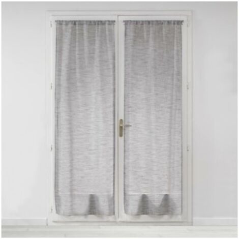Paire de voilages droits passe-tringle 2 x 70 x 240 cm – Effet lin tissé – Milza Anthracite