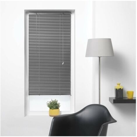 Homemaison – Store vénitien aluminium 60 x 130 cm – Couleur anthracite – Système d'attache à clip – Mécanisme à lamelles orientables