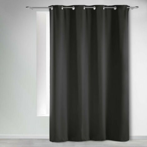 Rideau occultant 135 x 280 cm occultant uni Noir Charbon