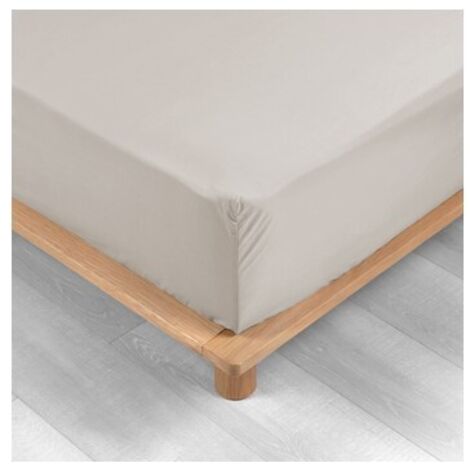 Drap housse lin 90 x 190 cm en percale Bonnet de 30 cm (1/3)