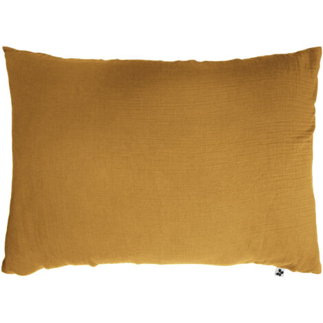 Taie d'oreiller double gaze de coton 50 x 70 cm safran (yellow) Jaune (1/3)