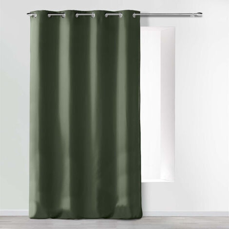 Rideau à œillets 140 x 280 cm en microfibre unie – Absolu Kaki – Grande hauteur
