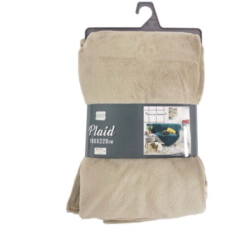 Plaid flanelle - 180 x 220 cm - Taupe
