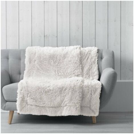 Plaid 125 x 150 cm – Imitation Fourrure – Marilou Naturel (1/3)