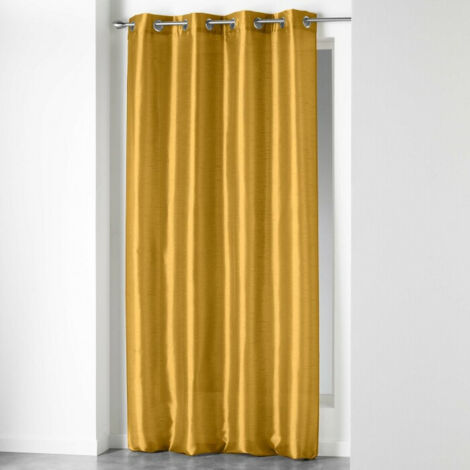 Rideau en shantung effet brillant 140 x 240 cm – Shana Moutarde (1/5)