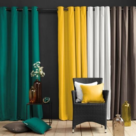 Rideau a oeillets 140 x 240 cm coton uni panama Dragee