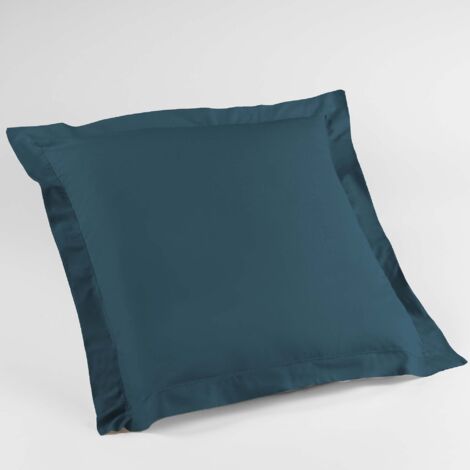 Douceur D'Intérieur – Taie d'oreiller carrée 63 x 63 cm – 100% coton – Tissage 57 fils/cm² – Volant plat pour finition chic – Lavable en machine à 40°