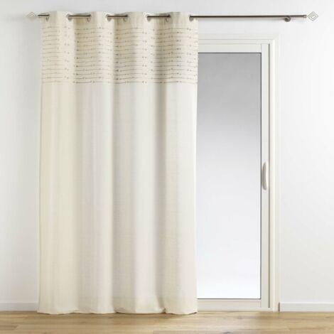 Homemaison – Rideau à œillets 140 x 240 cm – 100% coton – Finition 8 œillets argentés – Style bohème chic – Lavable en machine