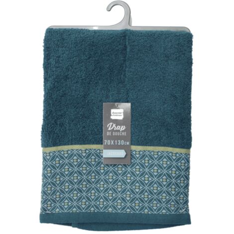 Drap de douche - Belina - 70 x 130 cm - Bleu - Livraison gratuite