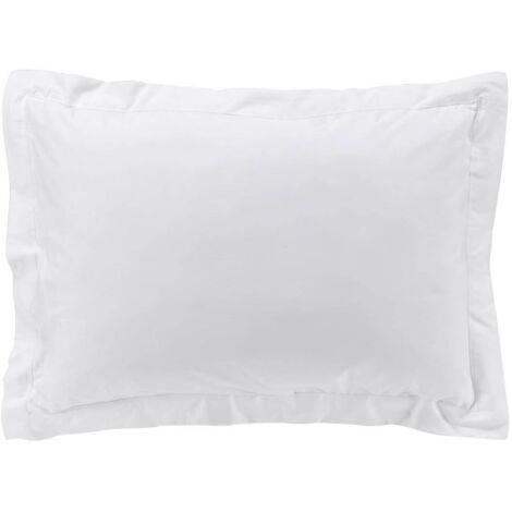 Taie d'oreiller 50 x 70 cm en percale uni 78 fils percaline Blanc (1/3)