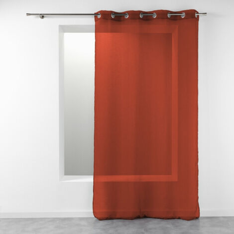 Voilage à Oeillets Telma Blanc 140x240 Cm - Étamine Crash, Semi-Transparent