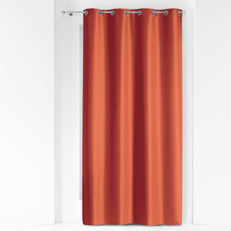 Rideau À Œillets 140 x 260 cm Polyester Uni Essentiel - Terracotta (1/3)