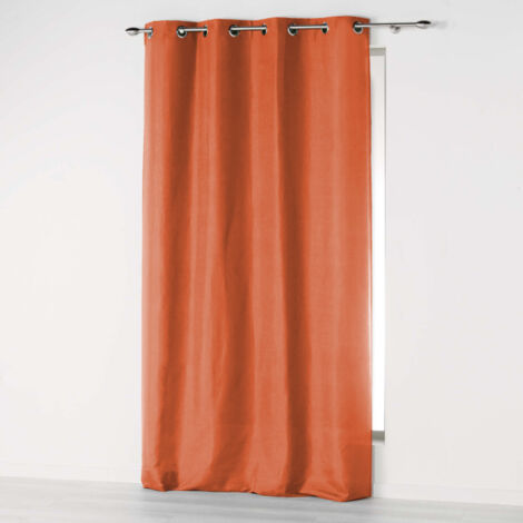 Douceur D'Intérieur – Rideau à œillets 140 x 280 cm en microfibre légère – Couleur terracotta – Opacité légère pour ambiance tamisée