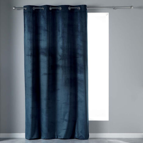 Douceur D'Intérieur – Rideau tamisant en velours 140x240 cm – 100% polyester – Œillets ronds argentés – Effet tamisant pour lumière filtrée