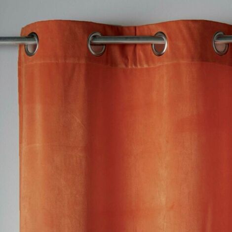 Rideau tamisant a oeillets 140 x 240 cm velours Velvetine Orange