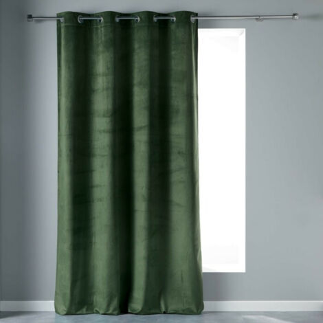 Rideau Tamisant à Œillets 140 x 240 cm – Velours – Velvetine Kaki