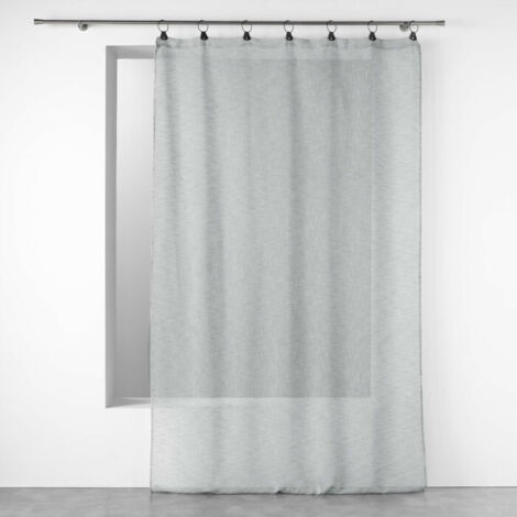 Voilage a anneaux 140 x 240 cm voile tissé Linka Gris (1/4)
