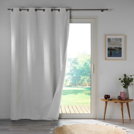 Homemaison – Rideau occultant microfibre 100% polyester 140 x 260 cm – 8 œillets ronds argent – Lavable en machine à 30°