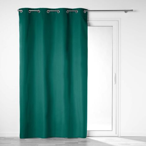 Homemaison – Rideau occultant 140x260cm en microfibre – Couleur émeraude – Absorption acoustique et isolation thermique