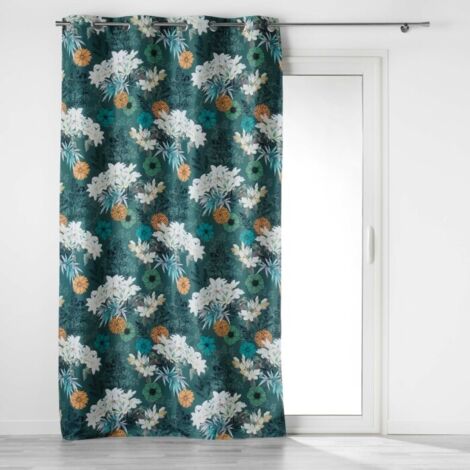 Homemaison – Rideau occultant 135 x 260 cm en microfibre – Impression Osaka – Occultation totale pour ambiance intime (1/6)