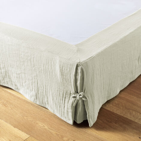 Cache-sommier 180 x 200 cm – Double gaze de coton – Collection Gaïa – Coloris Vert d’eau