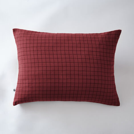 Taie d'oreiller gaze de coton tissée 50 x 70 cm gaïa mix Bordeaux (1/3)