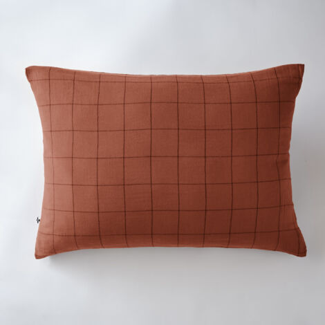 Taie d'oreiller gaze de coton tissée  50 x 70 cm Gaia Match Terracotta (1/3)