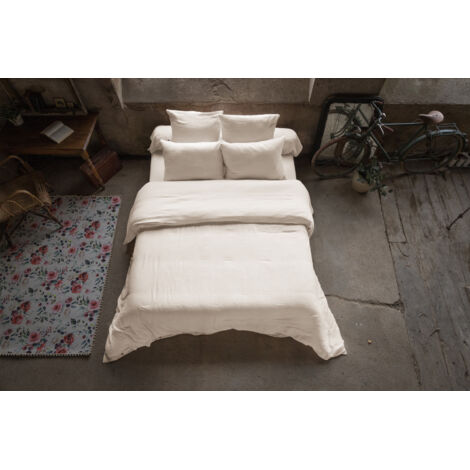 Housse de couette 260 x 240 cm – Double gaze de coton – Collection Gaïa – Coloris Pampa