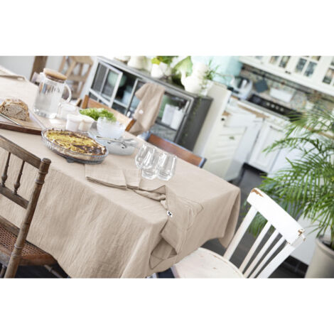 Nappe rectangle 150 x 350 cm Gaze de coton Naturel