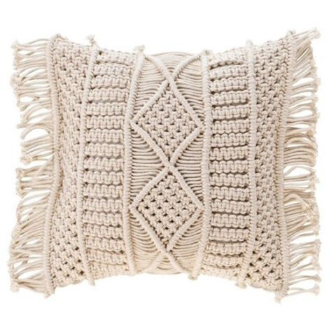 Coussin déhoussable 40 x 40 cm en macramé Macralina (1/5)