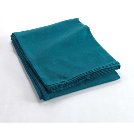 Plaid uni en polycoton pour canapé ou lit Bleu 220x240 cm