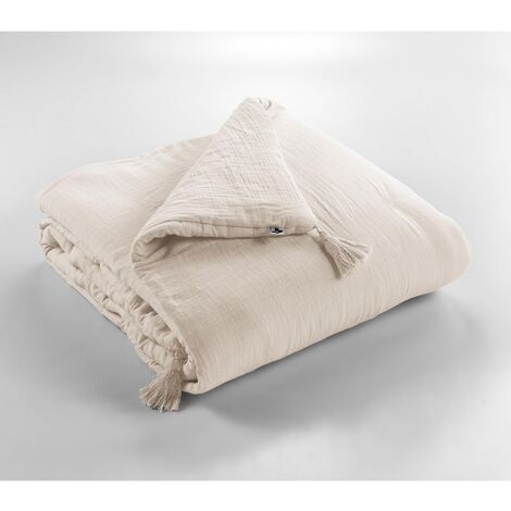 Edredon gaze de coton 150 x 150 cm gaïa pampa Naturel