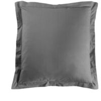 Taie d’oreiller 63 x 63 cm coton 57 fils Lina Anthracite – Volant plat avec point bourdon