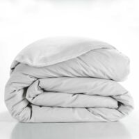Housse de couette 2 personnes 240 x 220 cm uni 57 fils lina Blanc