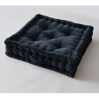 Coussin de sol 50 x 50 x 10 cm – Velours de Coton – César Bleu Minuit
