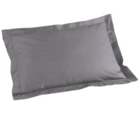 Douceur D'Intérieur – Taie d'oreiller 50 x 70 cm en 100% coton – Tissage 57 fils/cm² – Volant plat raffiné – Lavable en machine