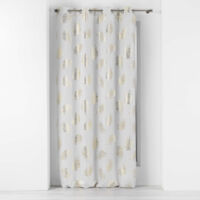 Douceur D'Intérieur – Rideau occultant 140 x 260 cm – Polyester métallisé – Imprimé feuilles dorées – Pour lumière tamisée
