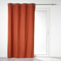 Homemaison – Rideau occultant 140 x 260 cm – 100% microfibre – Œillets métalliques – Opacité élevée – Coloris terracotta