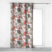 Rideau à œillets 140 x 240 cm – Coton imprimé BIANCA – Motif feuillage tendance