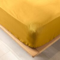 Drap housse King size 180 x 200 x 30 cm coton bio 57 fils Biolina Jaune