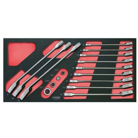 KS Tools Ratschen-Ringmaulschlüssel Set | 16-teilig, Verriegelbar | GearPlus Modul