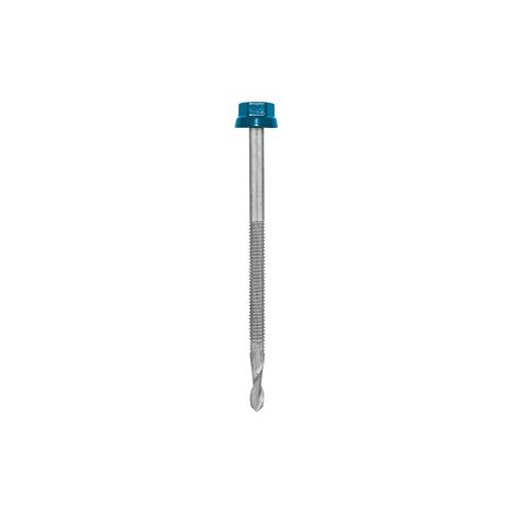 ETANCO Zacrospiral-Bohrschraube – Ø 6,3 x 110 mm – Sechskantkopf 12 – Beutel mit 100 Stück – Ral 9010 – 551920001 (1/2)