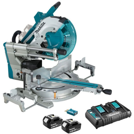 Radialgehrungssäge 36V (2x18V) LXT Ø305 mm - MAKITA - mit 2 18V 5,0Ah Akkus - Ladegerät - AWS Modul - DLS211PT2U