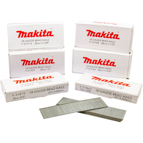 5000 Nägel 40mm Mann Kopf Mini Brads 18 Ga verzinkt, für Druckluftnagler (DBN500, SKN12, NT45A, IM50) - MAKITA - F-31931